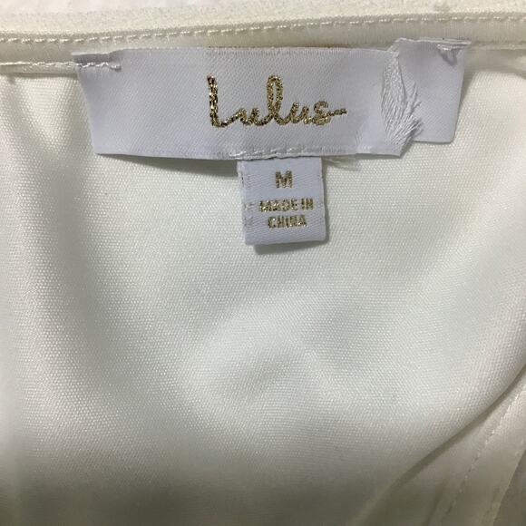 LULU'S sz M White Va Va Voom Backless Mermaid Bridal Maxi Dress NEW B36 - Picture 7 of 9